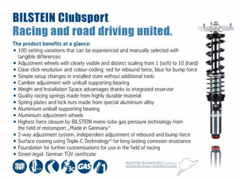 Bilstein Clubsport 08-14 Audi TT / TT Quattro Performance Suspension System