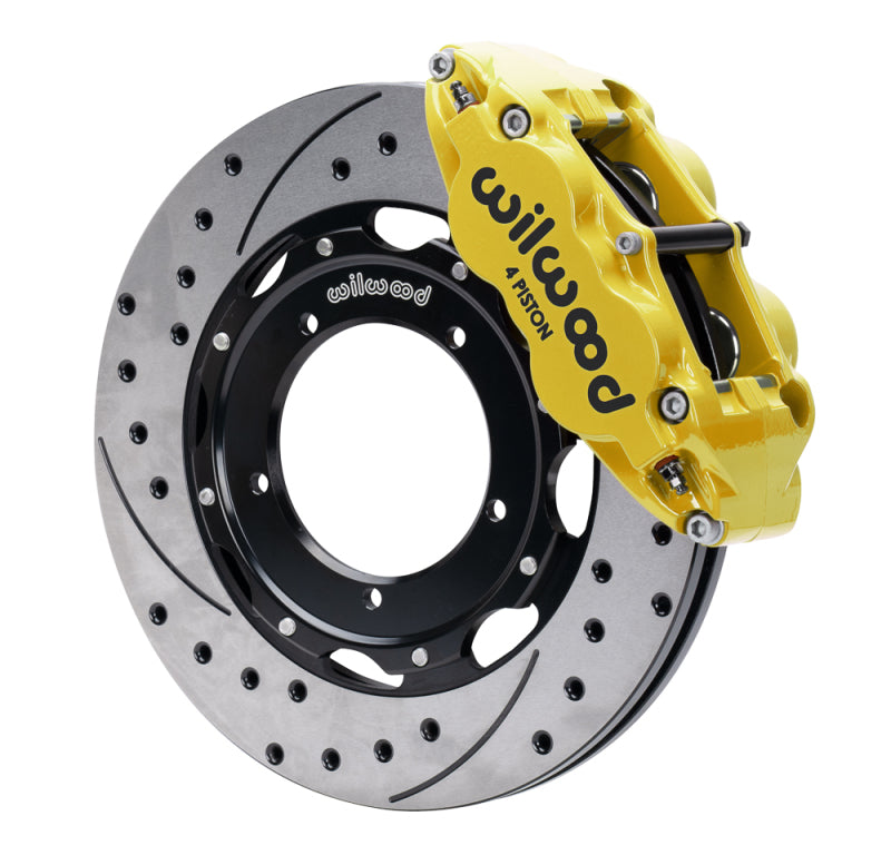 Wilwood 69-74 Porsche 911 Front Superlite Brake Kit 3in MT Drilled & Slotted Face - Yellow