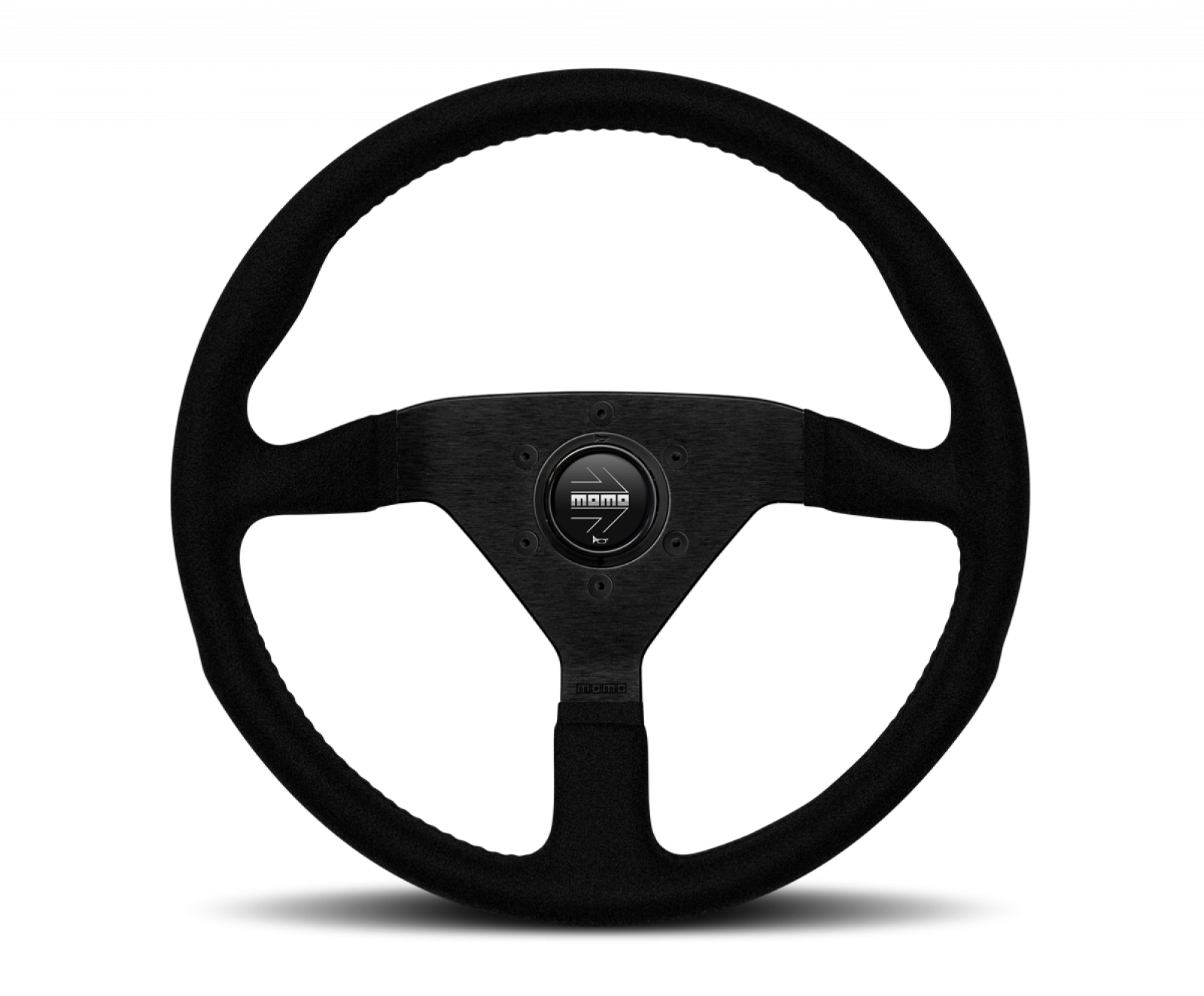 MOMO 3-Spoke Monte Carlo Series Alcantara Leather Steering Wheel with Black Stitch MCL35AL1B