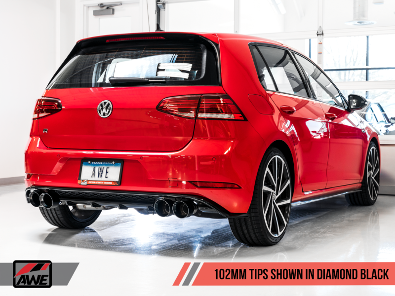 AWE Tuning MK7.5 Golf R SwitchPath Exhaust w/Diamond Black Tips 102mm