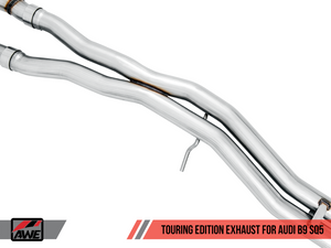 AWE Tuning Audi B9 SQ5 Resonated Touring Edition Cat-Back Exhaust - No Tips (Turn Downs)