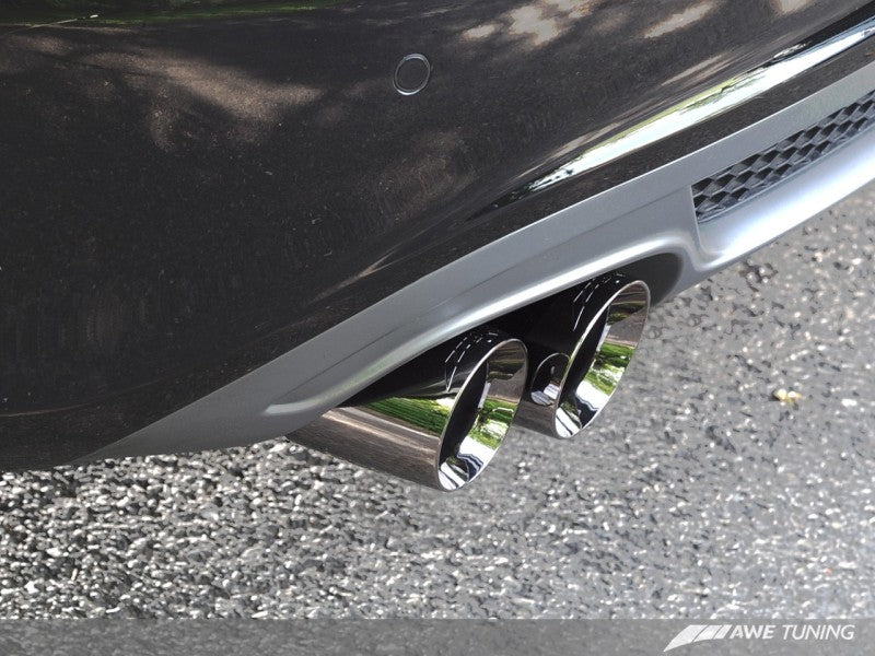 AWE Tuning Audi B8 A4 Touring Edition Exhaust - Single Side Polished Silver Tips