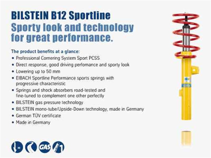 Bilstein B12 (Sportline) Suspension Kit 13-18 BMW 320i Front and Rear Monotube Suspension Kit