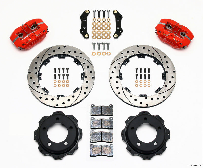Wilwood Dynapro Rear Kit 12.19in Drill-Red Backdraft Cobra (BMW E36 Based)
