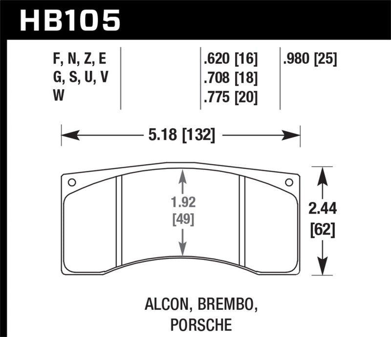Hawk Performance Porsche Alcon/Brembo ER-1 Motorsport Brake Pads