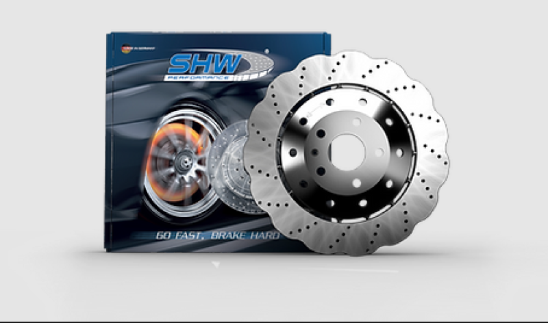 SHW 14-20 Audi R8 5.2L (Excl Ceramic Brake) Front Drilled-Dimpled LW Wavy Brake Rotor (4S0615301B)