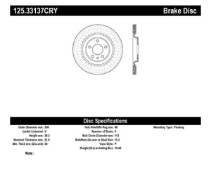 Stoptech 10-19 Audi S4 Premium Rear CryoStop Brake Rotor