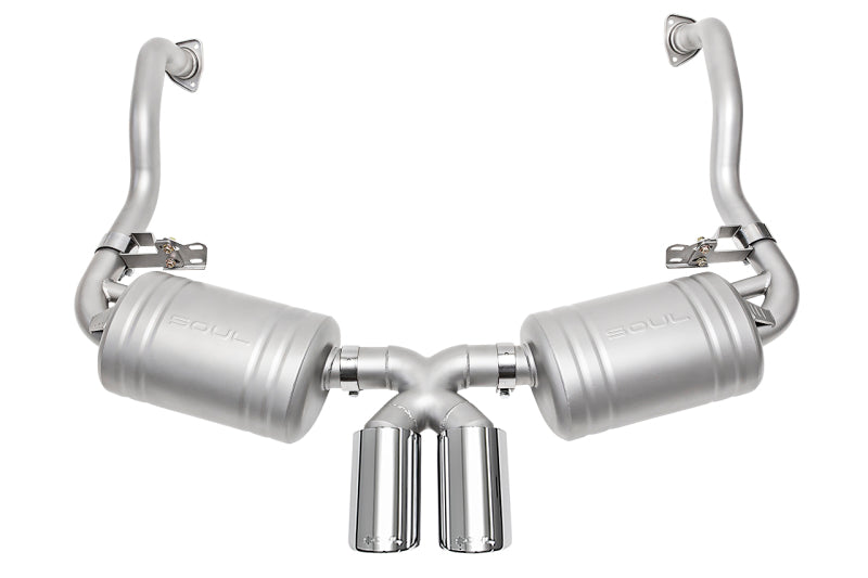 SOUL 05-08 Porsche 987.1 Cayman / Boxster Performance Exhaust - Polished Chrome Double Wall Tips